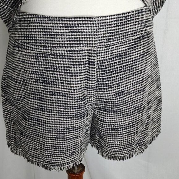Ann Taylor Tweed Set S Top & Shorts  Black Fringe Summer NEW - Picture 7 of 11